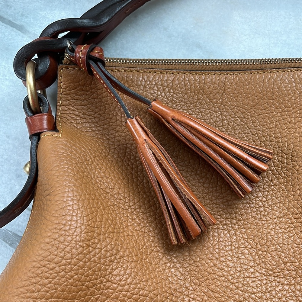 Dooney & Bourke Tan Leather Shoulder Bag GUC - Picture 5 of 16